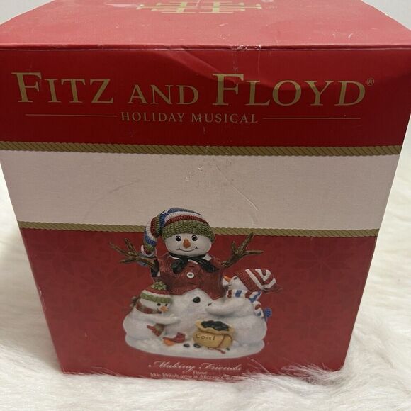 Fritz And Floyd Snowman Musical Figurine "We‎ Wish You A Merry Christmas" - Picture 11 of 12